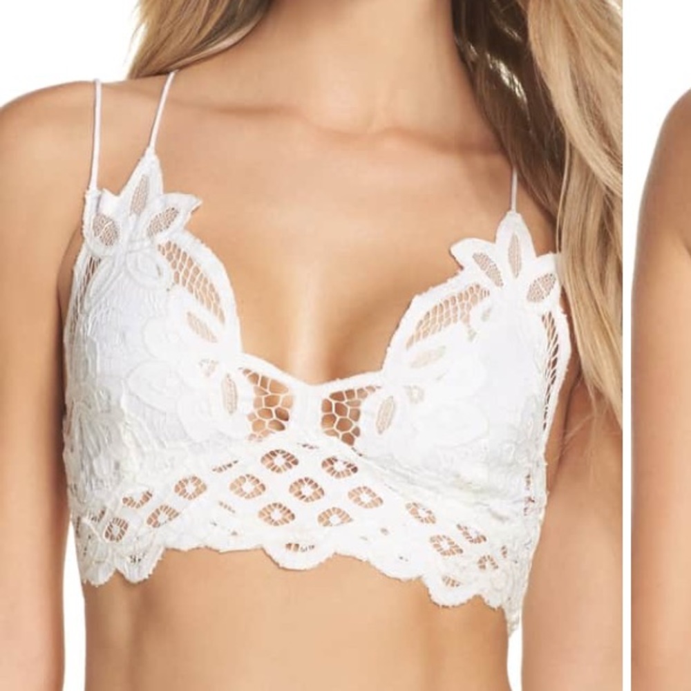 White lace Free People Adella lace bralette
